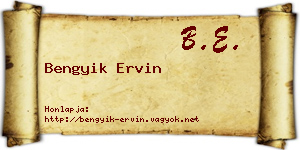 Bengyik Ervin névjegykártya